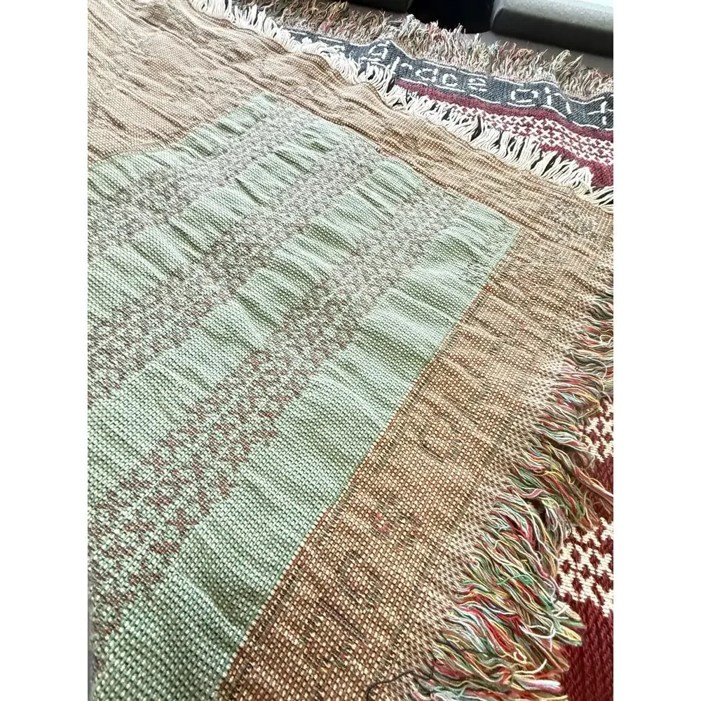 Americana American Flag Woven Throw Blanket Patriotic USA 1997 Wall Hanging